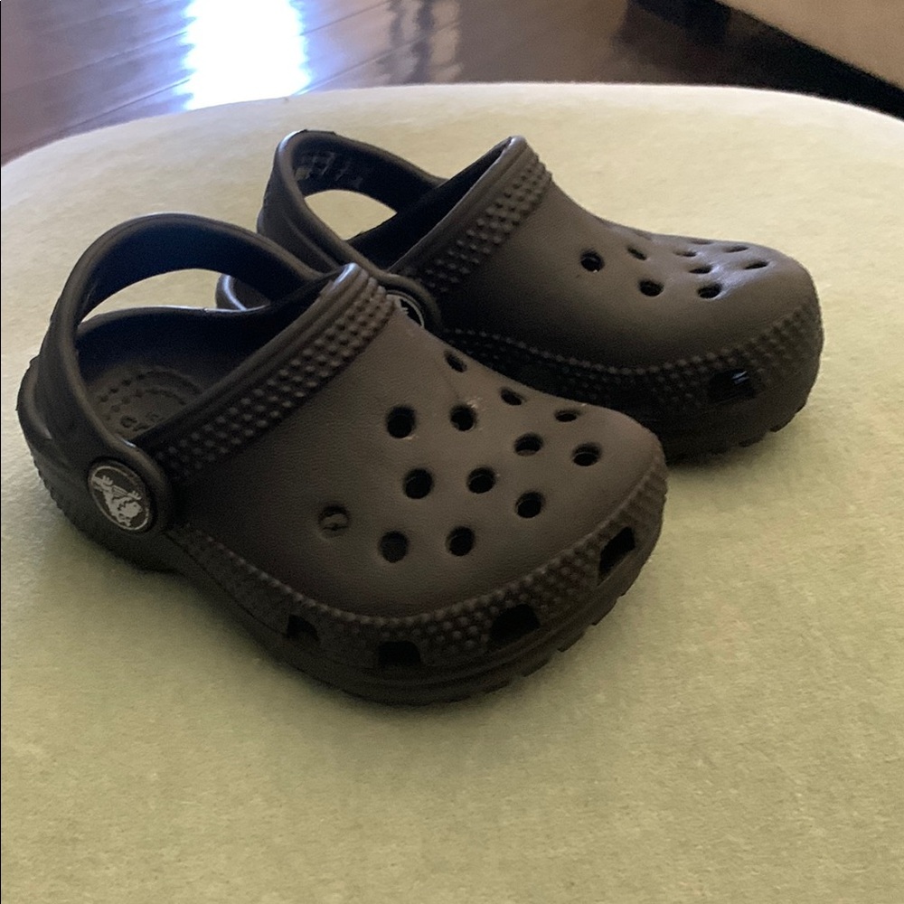 CROCS Black Sandals with Perforated Design